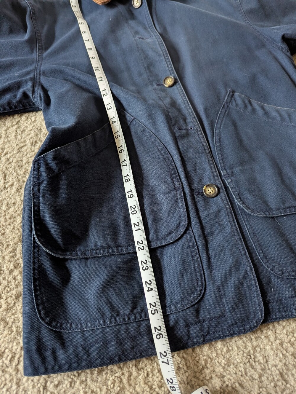 Women's Barn/Chore Navy Jacket with Corduroy Collar - Picture 9 of 10